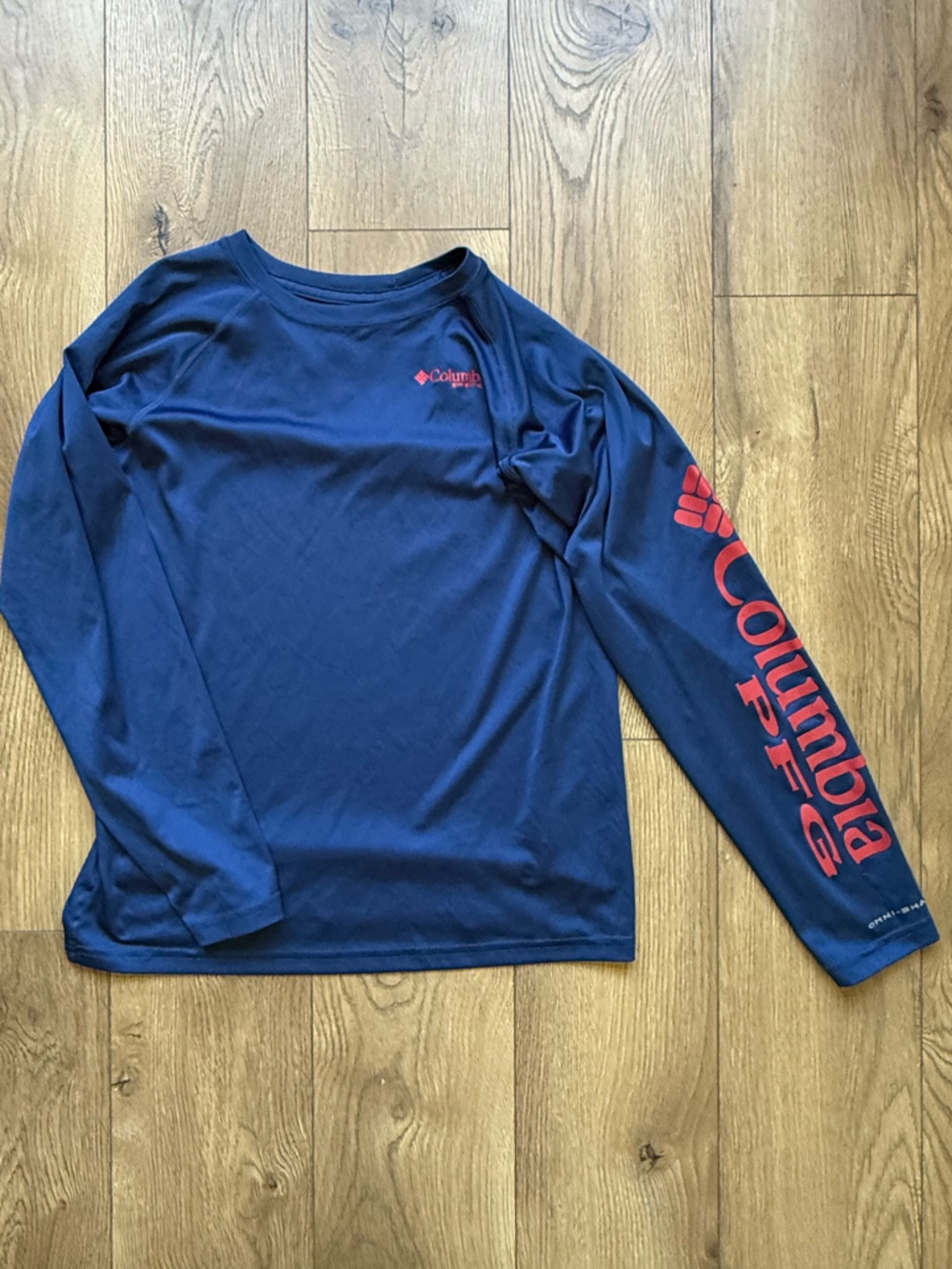 Columbia PFG Kids Navy Blue Performance Long Sleeve